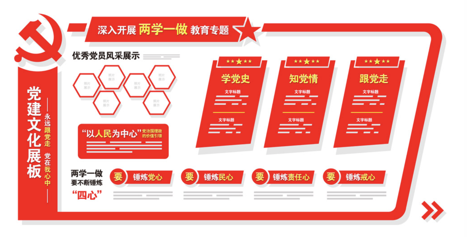 建黨偉業大氣愛黨愛國教育黨建文化墻(圖4)